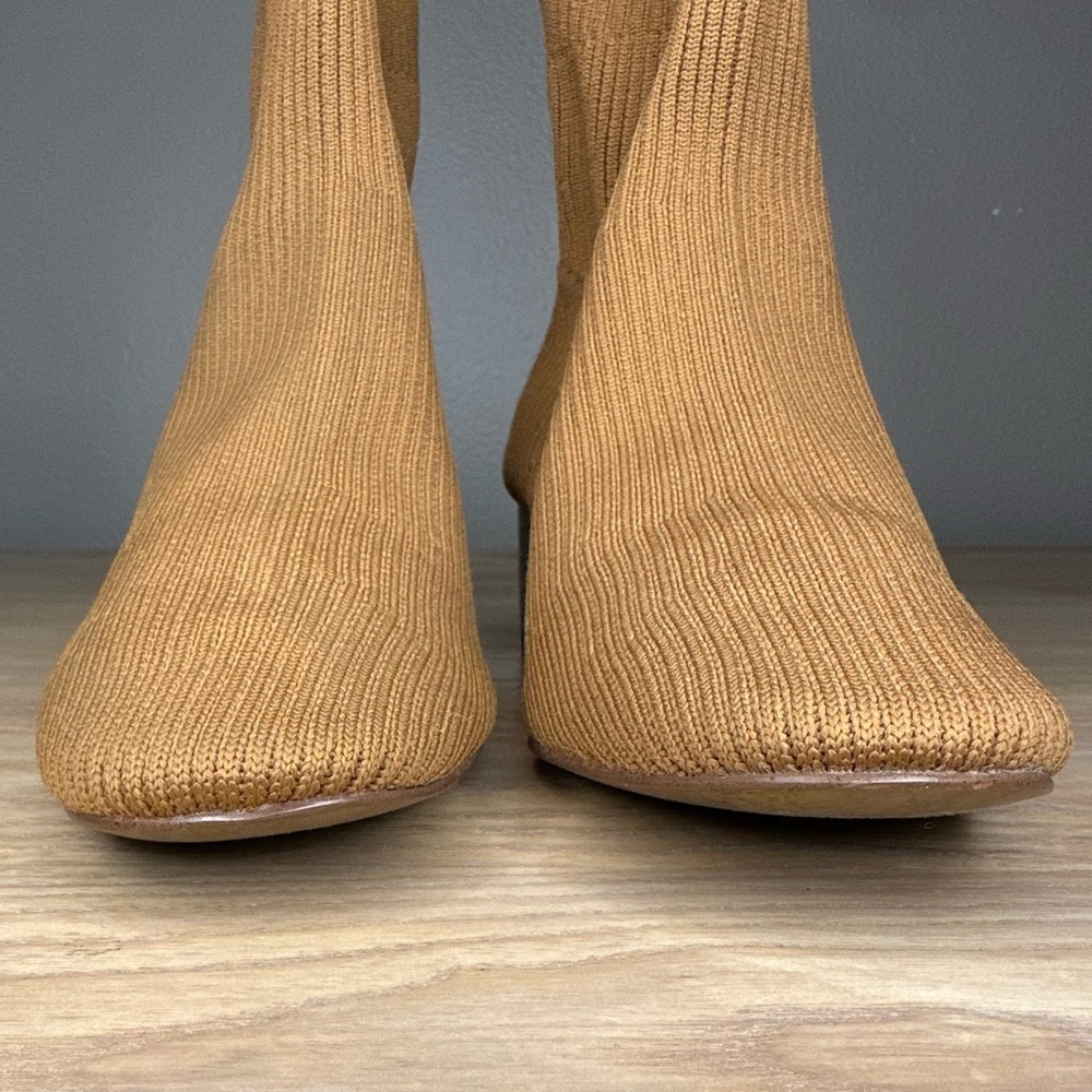 Everlane The Glove Boot Ribbed Knit Ankle Booties Tan Brown - Picture 13 of 13